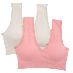 Comfort by Real Seamless Plunge Bra - Pack of 2 in Rose/Tan